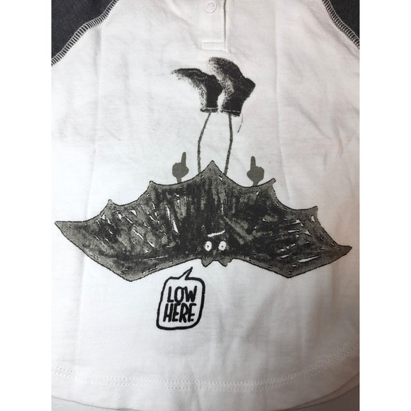 Stella McCartney White Bat In Boots Organic Cotton Raglan T-Shirt 12 Month - Picture 4 of 9